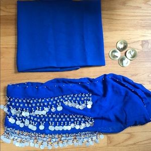 Belly Dance Hip Scarf, Shawl & Finger Cymbals